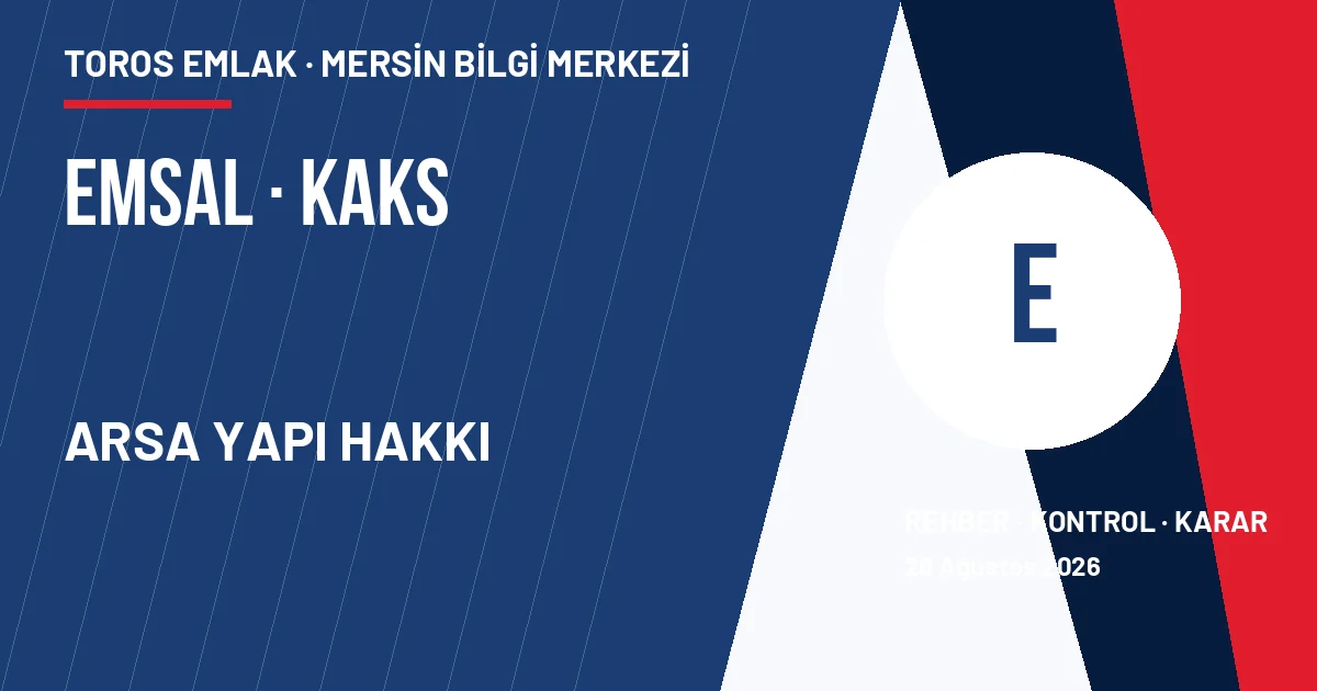 Emsal KAKS hesabı ve arsa yapı hakkı formülü infografiği