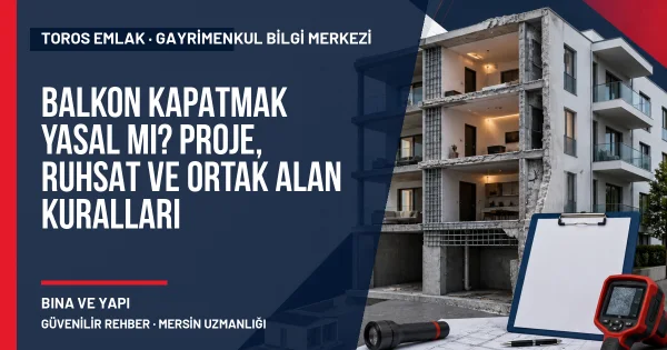 Balkon Kapatmak Yasal mı? Proje, Ruhsat ve Ortak Alan Kuralları için Toros Emlak rehber kapak görseli