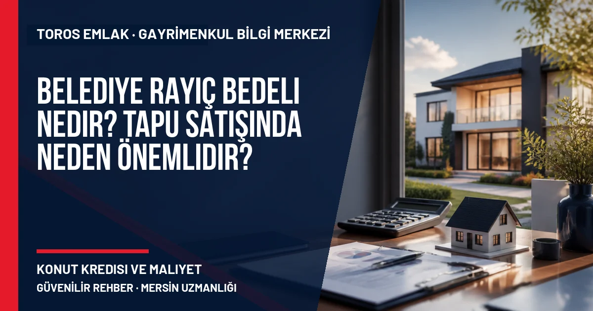 Belediye Rayiç Bedeli Nedir? Tapu Satışında Neden Önemlidir? için Toros Emlak rehber kapak görseli