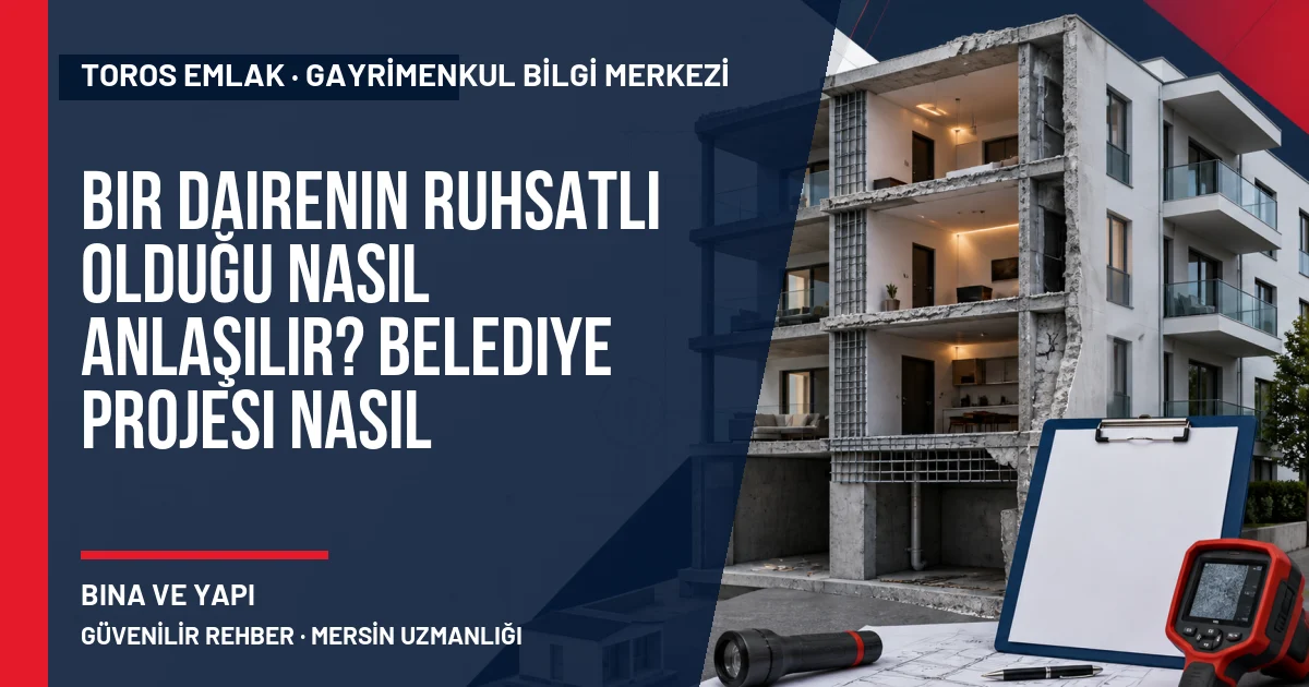 Bir Dairenin Ruhsatlı Olduğu Nasıl Anlaşılır? Belediye Projesi Nasıl İncelenir? için Toros Emlak rehber kapak görseli