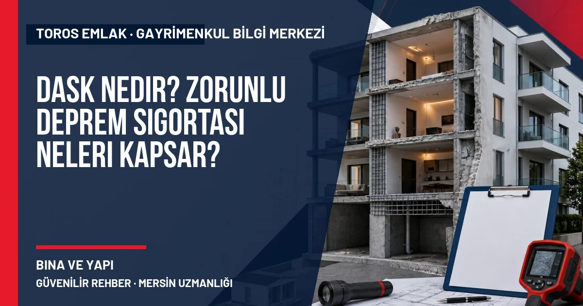 DASK Nedir? Zorunlu Deprem Sigortası Neleri Kapsar? için Toros Emlak açıklayıcı kapak görseli