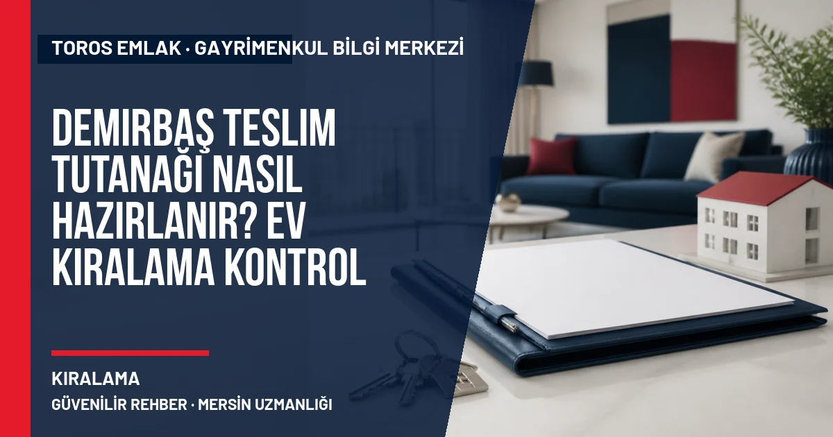 Demirbaş Teslim Tutanağı Nasıl Hazırlanır? Ev Kiralama Kontrol Listesi için Toros Emlak rehber kapak görseli