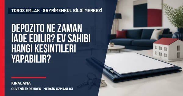 Depozito Ne Zaman İade Edilir? Ev Sahibi Hangi Kesintileri Yapabilir? için Toros Emlak rehber kapak görseli