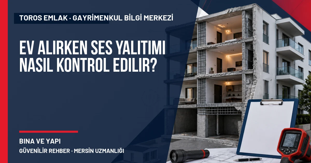 Ev Alırken Ses Yalıtımı Nasıl Kontrol Edilir? için Toros Emlak rehber kapak görseli