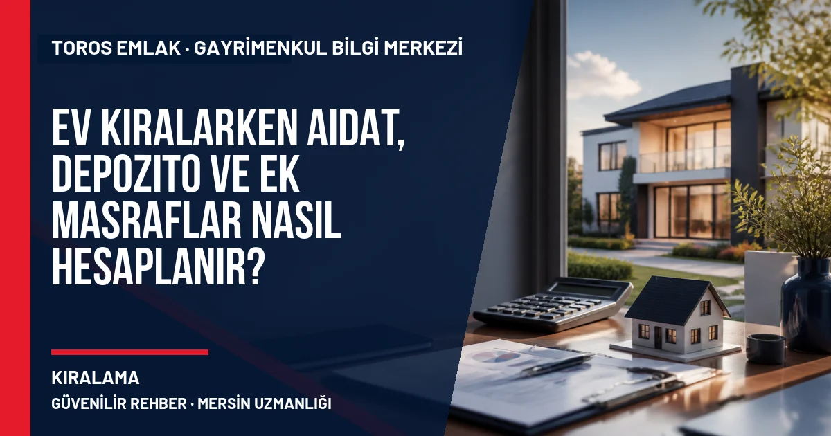 Ev Kiralarken Aidat, Depozito ve Ek Masraflar Nasıl Hesaplanır? için Toros Emlak açıklayıcı kapak görseli