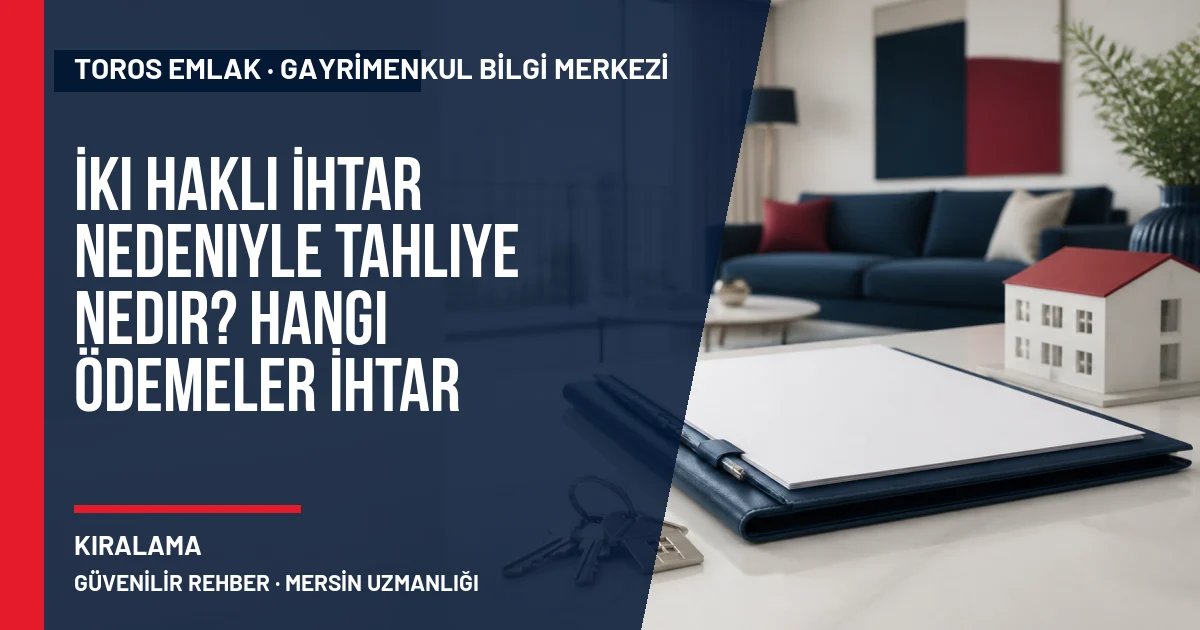 İki Haklı İhtar Nedeniyle Tahliye Nedir? Hangi Ödemeler İhtar Sayılır? için Toros Emlak rehber kapak görseli