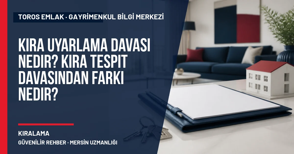 Kira Uyarlama Davası Nedir? Kira Tespit Davasından Farkı Nedir? için Toros Emlak rehber kapak görseli
