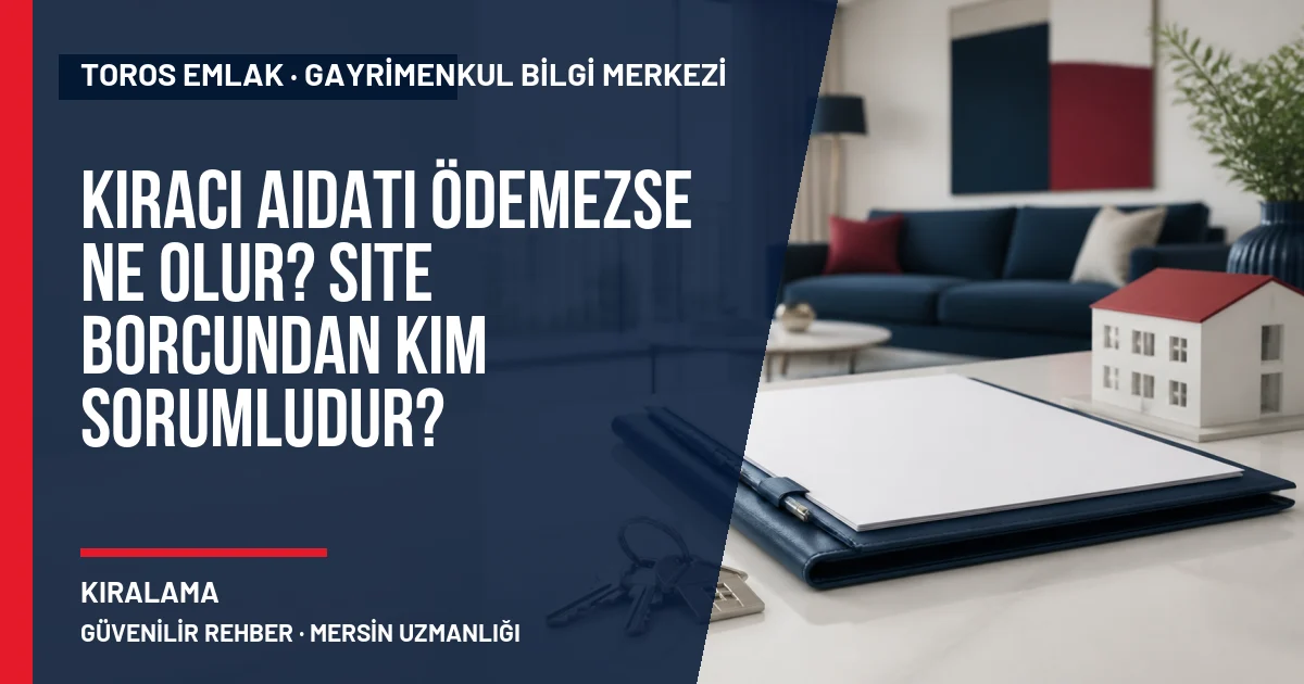 Kiracı Aidatı Ödemezse Ne Olur? Site Borcundan Kim Sorumludur? için Toros Emlak rehber kapak görseli