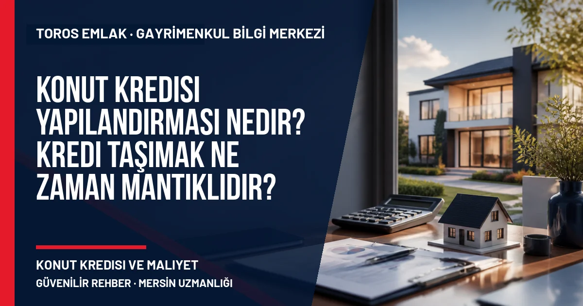 Konut Kredisi Yapılandırması Nedir? Kredi Taşımak Ne Zaman Mantıklıdır? için Toros Emlak rehber kapak görseli