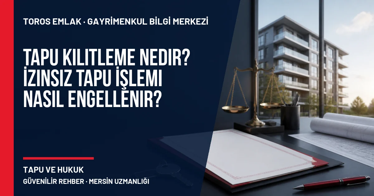 Tapu Kilitleme Nedir? İzinsiz Tapu İşlemi Nasıl Engellenir? için Toros Emlak rehber kapak görseli
