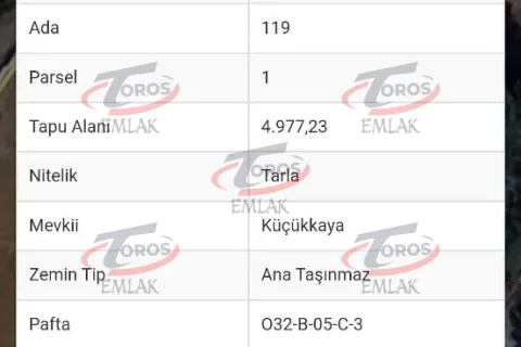 Toros Emlak'tan Aladağ’da 4977 m² Duvarı Örülmüş Tarla - fotoğraf 19